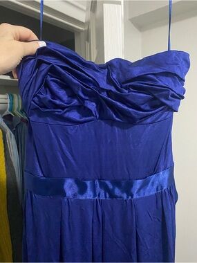 Mango Royal Blue Strapless Formal Gown